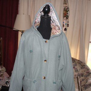 Heavy Jersey Knit Jacket with Hood Fully Lined